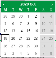 Pole Rozpoczęcie funkcjonowania - dzień - kalendarz